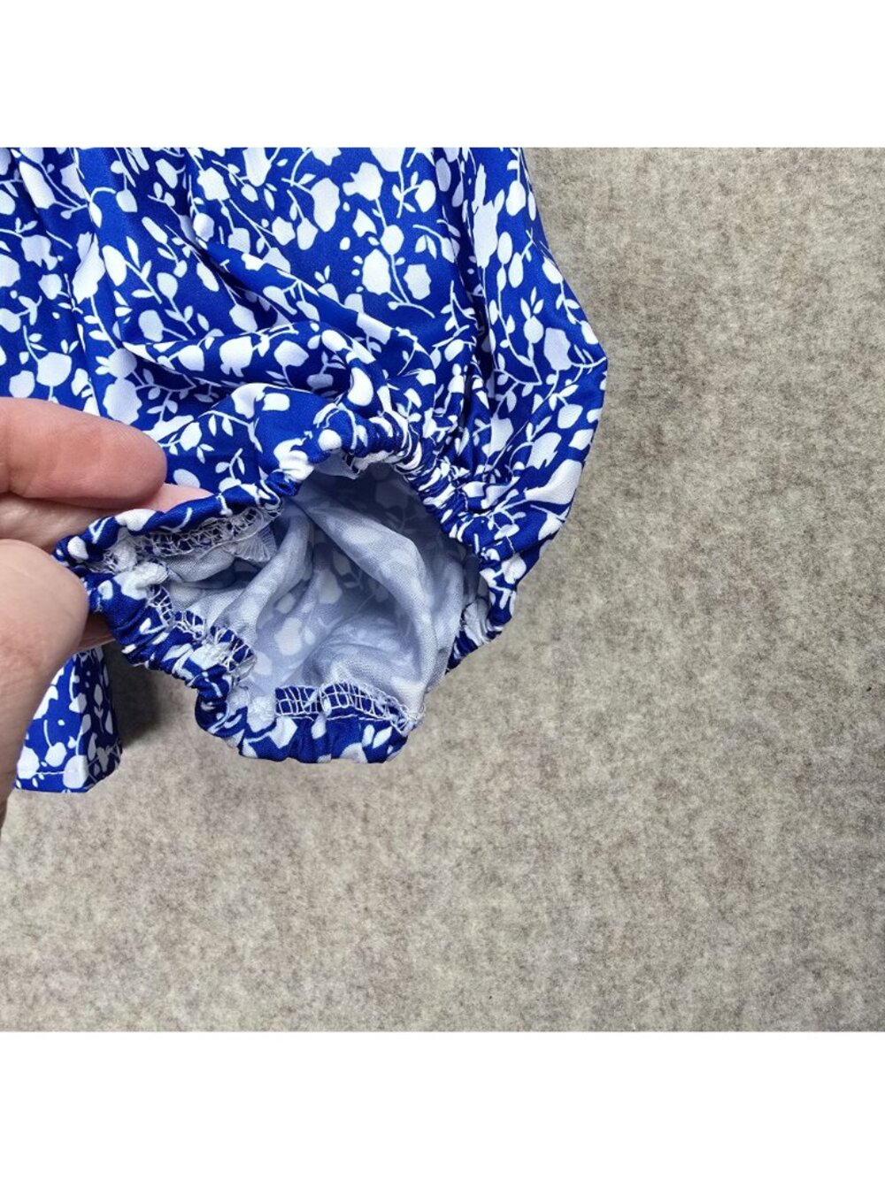 Blue Womens Plus Size Long Sleeve V-Neck Floral Blouse 5XL 100% Polyester - Picture 3 of 8